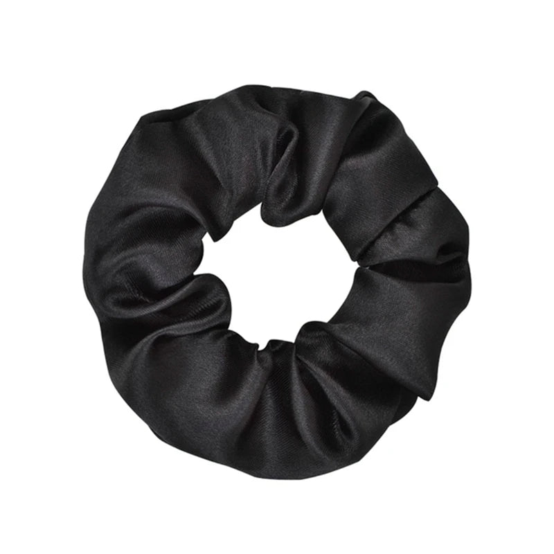 Accessoires Women Girls Silky Satin Hair Scrunchies Solid Stretch Elastic Simple Elegant Rubber Band Ponytail Tie Low Cost