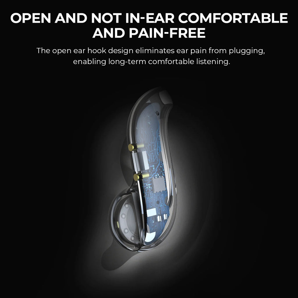 Open-Ear Bluetooth Headphones 30-Hour Playback Wireless Earphones Noise Canceling Clear Sound for Music Sport