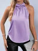 2026 New Spring Women's Elegant Halter Sleeveless Tank Top - Loose Fit Vest Stylish Summer Wear for Daily Casual Vacation