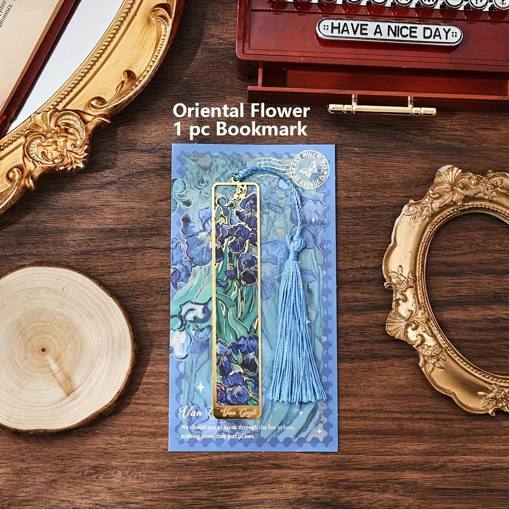 ✨ Vintage Metal Bookmark with Tassel – Elegant Gift for Book Lovers