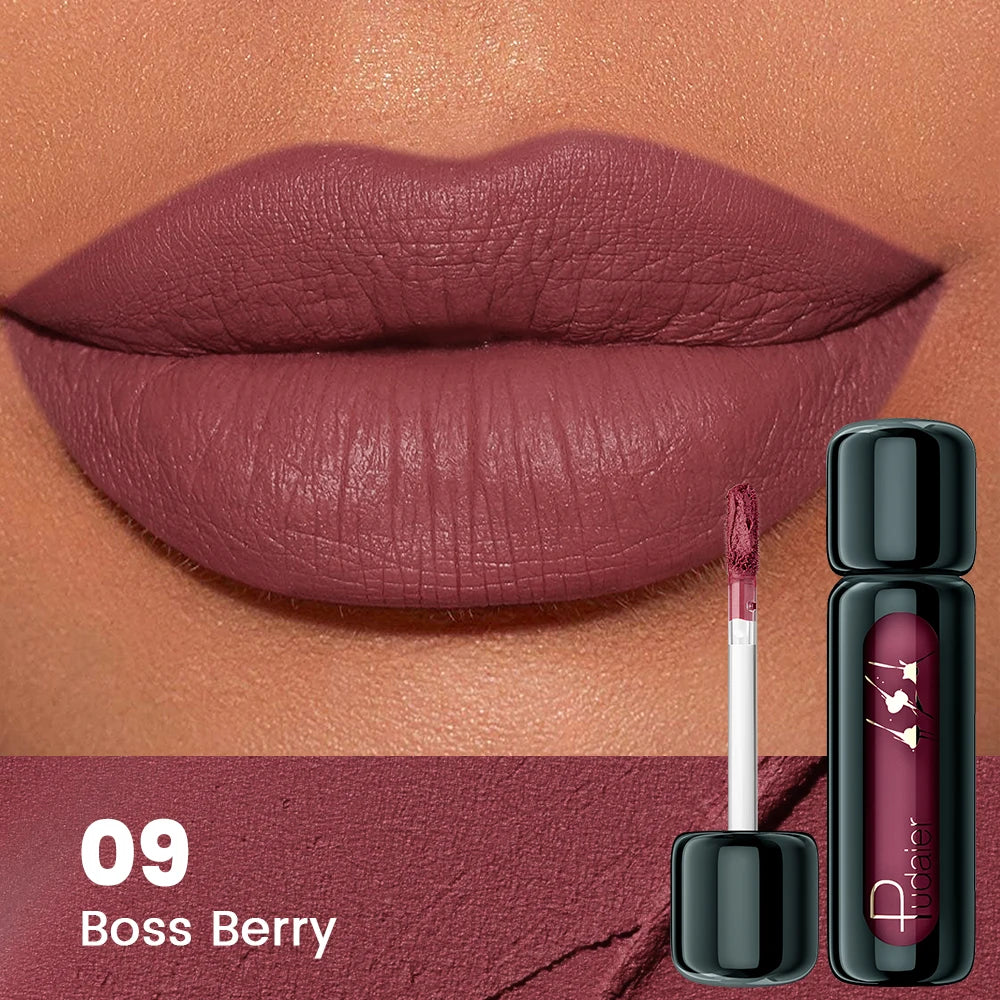 1PC Matte Velvet Lip Gloss - Highly Saturated Liquid Lip Mud, Non-Stick Long-Lasting Formula, 10-Shade Mixed Palette