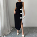 EYSORA Elegant Ribbon Maxi Dress