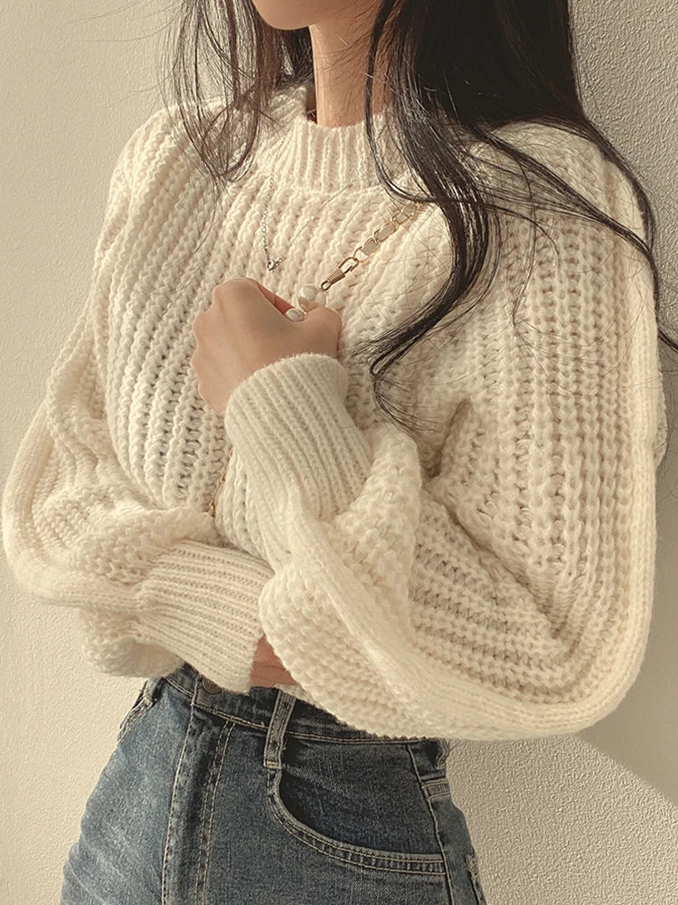 🖤 Vintage Harajuku Sweater – Cozy Autumn & Winter Knitwear