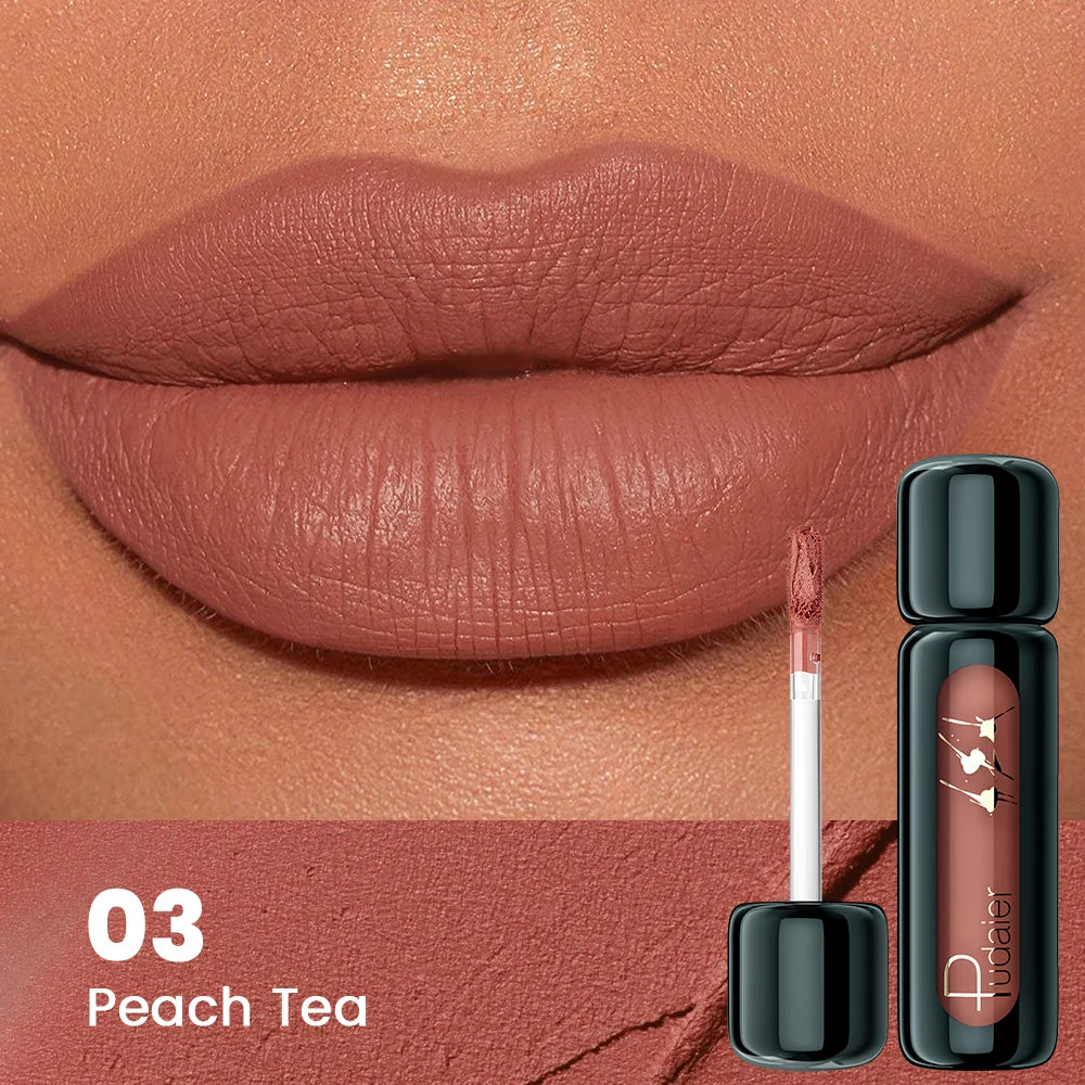 1PC Matte Velvet Lip Gloss - Highly Saturated Liquid Lip Mud, Non-Stick Long-Lasting Formula, 10-Shade Mixed Palette