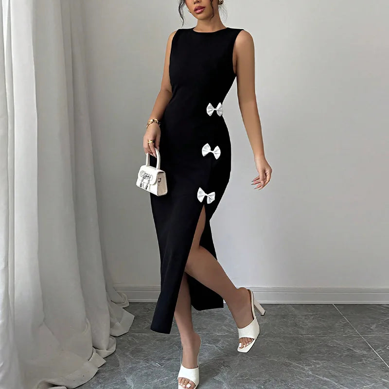 EYSORA Elegant Ribbon Maxi Dress
