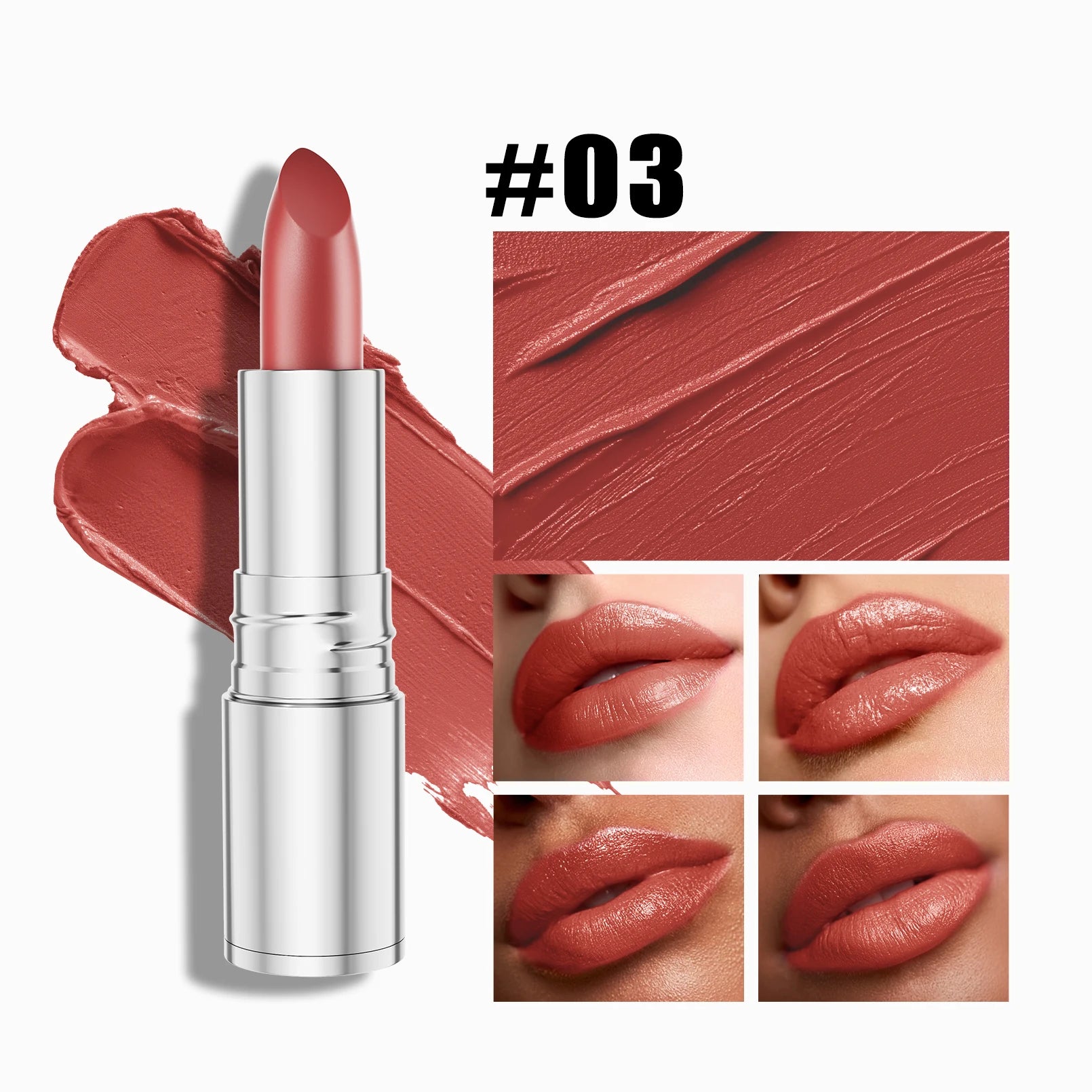 6-Color Matte Lipstick , Non-Fading, Non-Stick Cup Long-Lasting Velvet Finish, Smooth Matte Lip Color Waterproof Smudge-proof