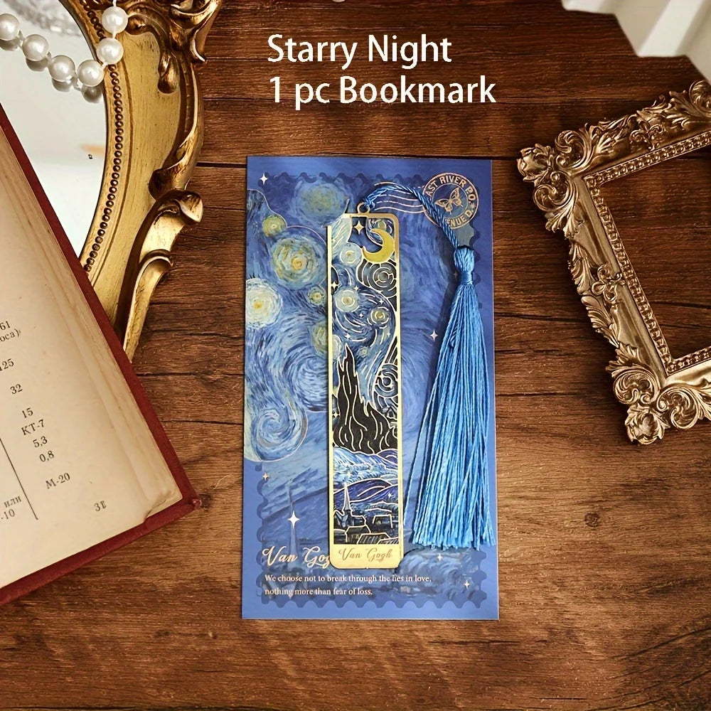 ✨ Vintage Metal Bookmark with Tassel – Elegant Gift for Book Lovers