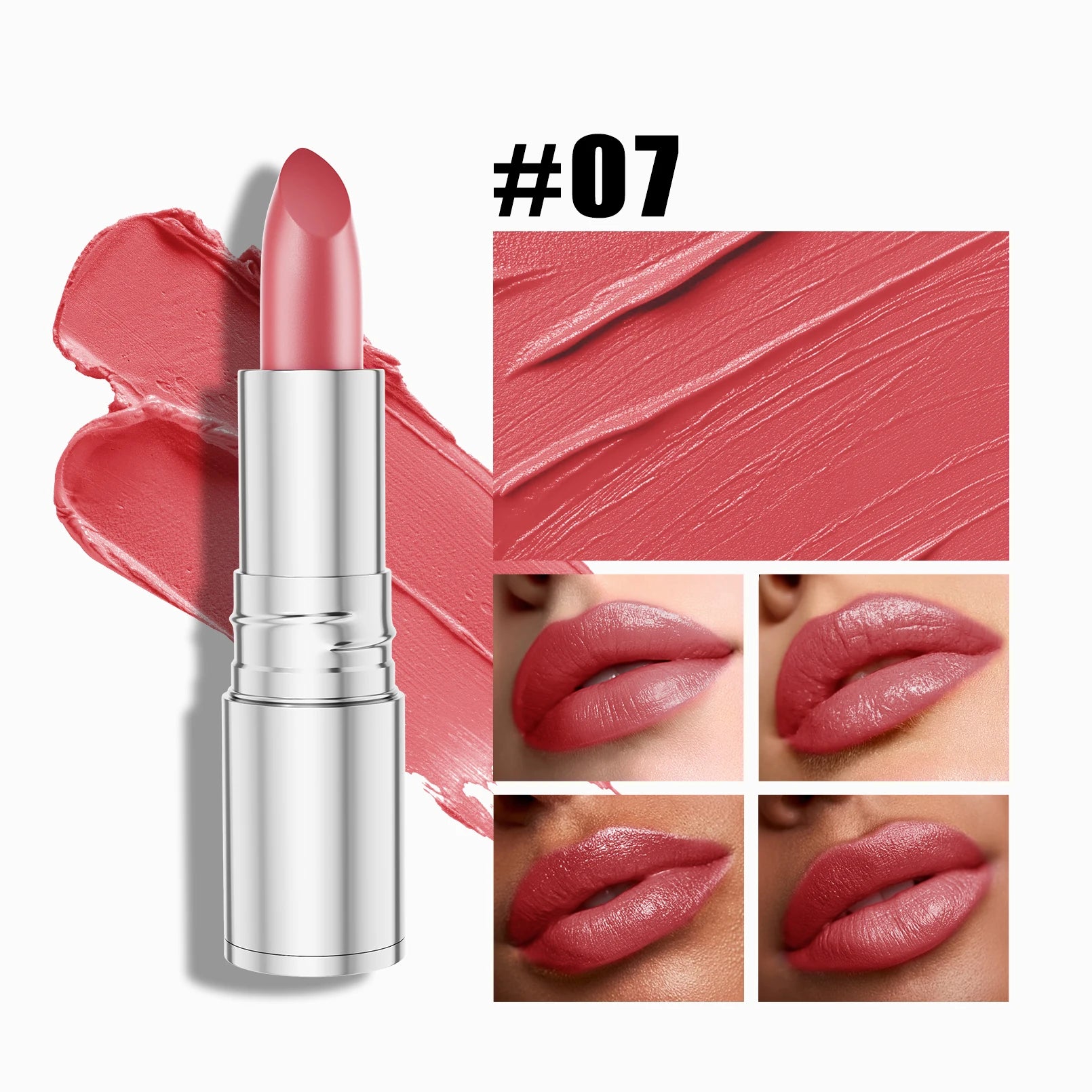 6-Color Matte Lipstick , Non-Fading, Non-Stick Cup Long-Lasting Velvet Finish, Smooth Matte Lip Color Waterproof Smudge-proof