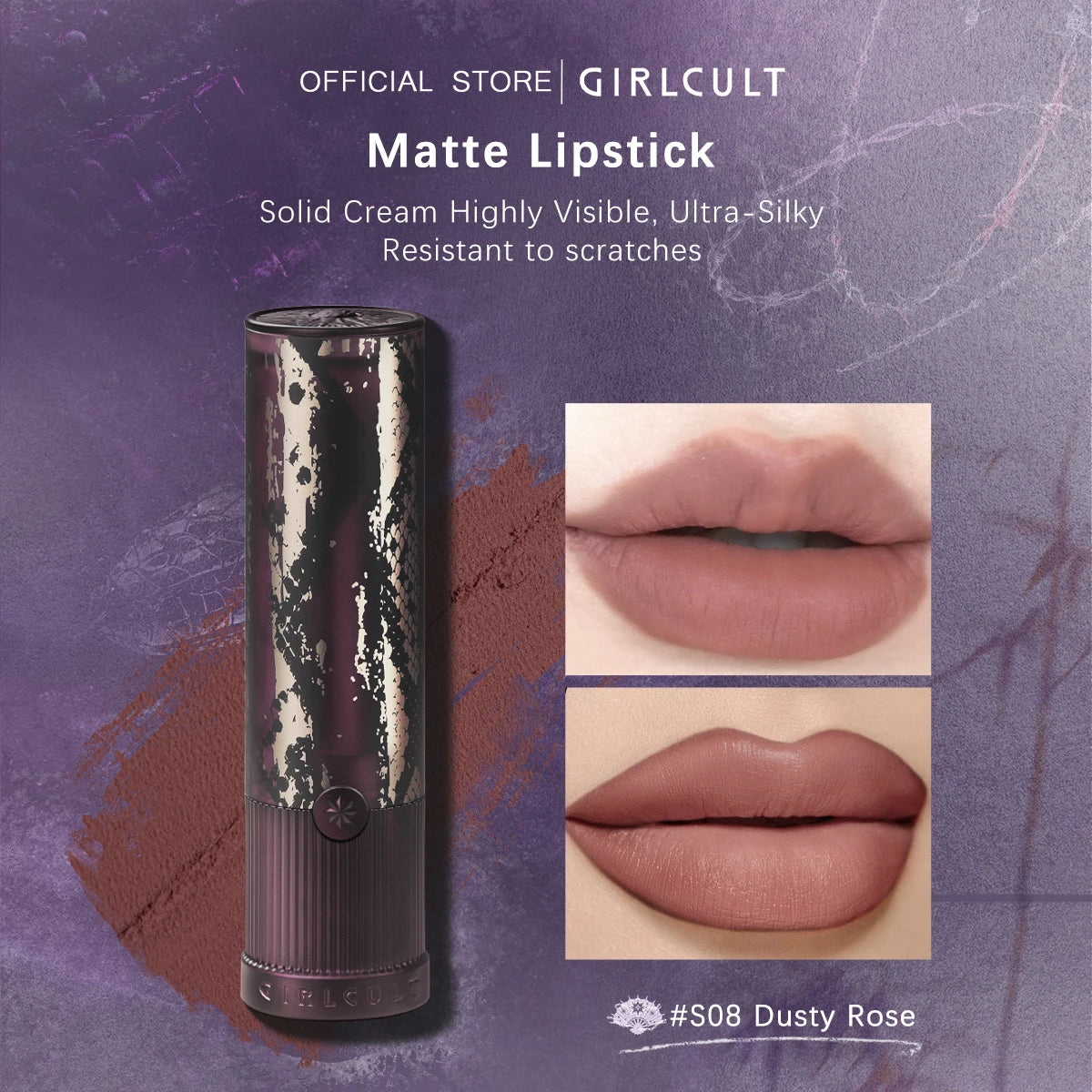 Girlcult Matte Lipstick(S08-S10),Matte Texture,Smooth & Non-Drying,Velvety Matte Finish,Highly Pigmented & Vibrant,Matte Lock
