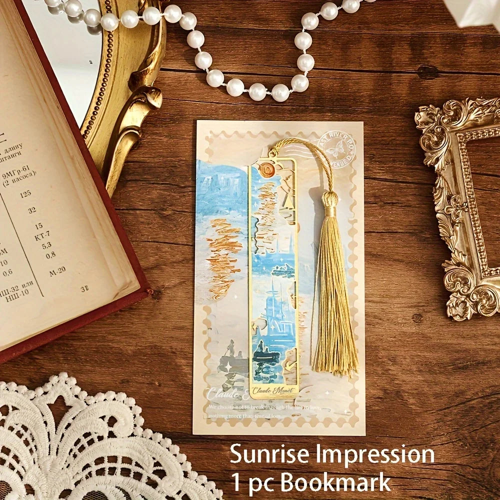 ✨ Vintage Metal Bookmark with Tassel – Elegant Gift for Book Lovers