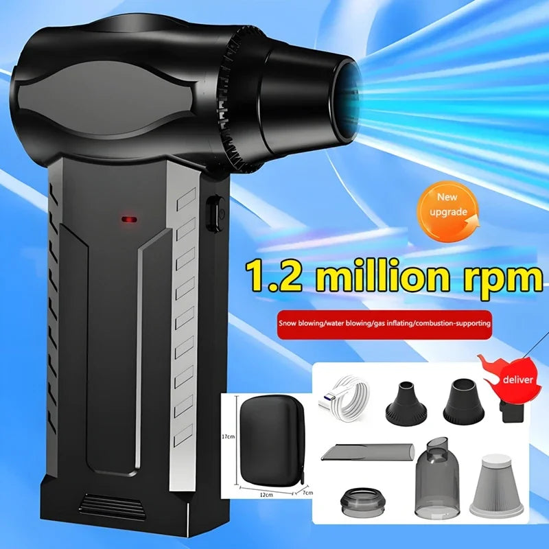 Super Violent Blower 1200000RPM Brushless Turbo Jet Blower Dry 10000mAh Fast Charging Thrust PC Cleaning Tool Duct Fan 2026 NEW