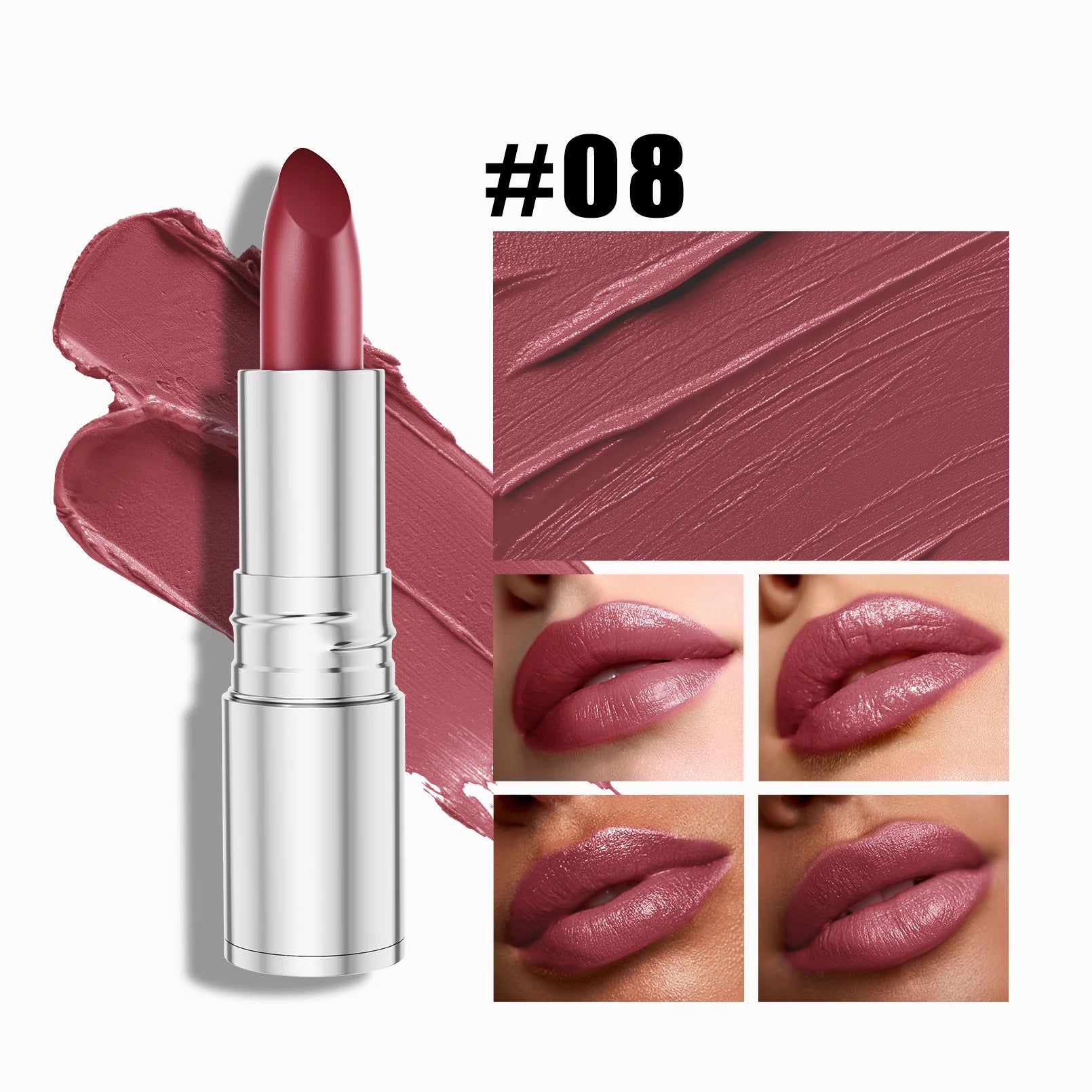 6-Color Matte Lipstick , Non-Fading, Non-Stick Cup Long-Lasting Velvet Finish, Smooth Matte Lip Color Waterproof Smudge-proof