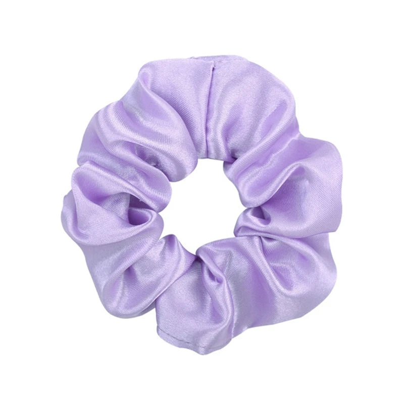 Accessoires Women Girls Silky Satin Hair Scrunchies Solid Stretch Elastic Simple Elegant Rubber Band Ponytail Tie Low Cost