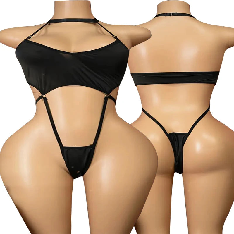 Lace Lingerie Set Women Transparent Bra & Brief Set Bodysuit Underwear Suit