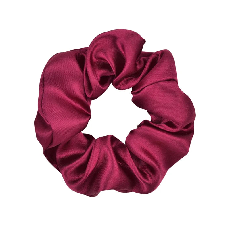 Accessoires Women Girls Silky Satin Hair Scrunchies Solid Stretch Elastic Simple Elegant Rubber Band Ponytail Tie Low Cost