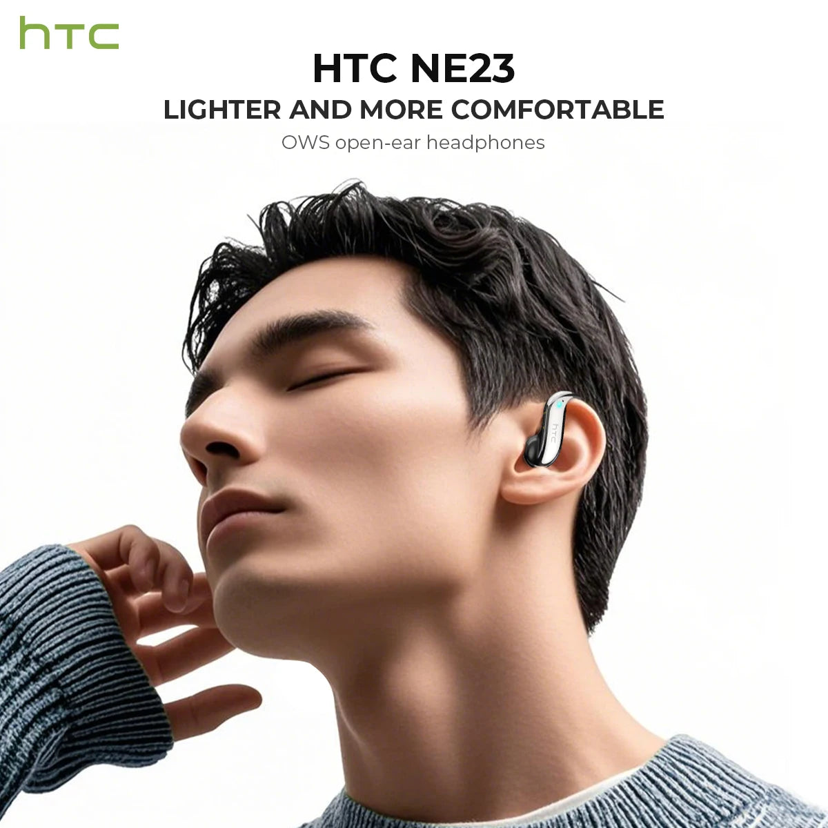 Open-Ear Bluetooth Headphones 30-Hour Playback Wireless Earphones Noise Canceling Clear Sound for Music Sport